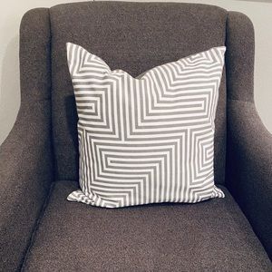 Square gray and white pillow cover